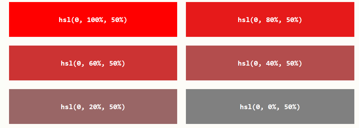 CSS HSL颜色