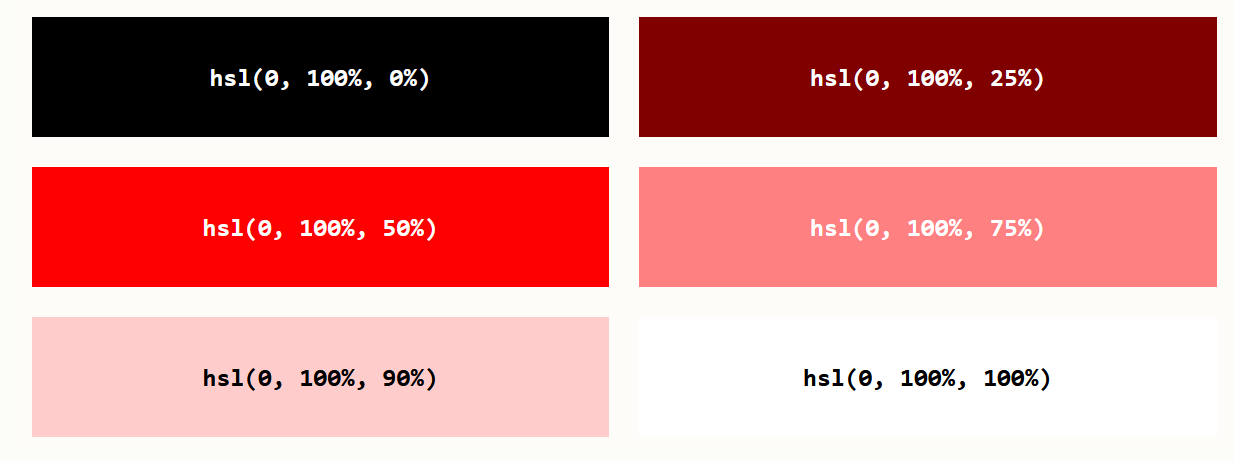 CSS HSL颜色